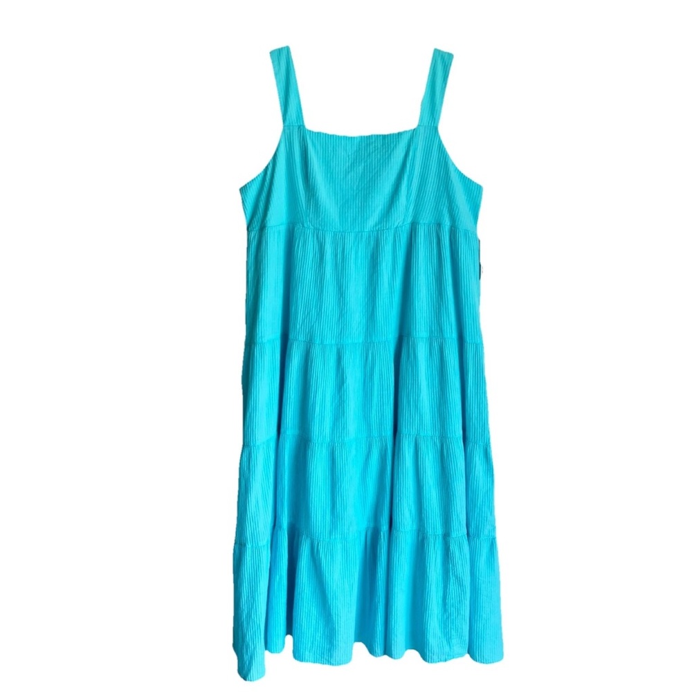 SO Square Neck Cotton Tiered Maxi Dress Size 1X Cottagecore
